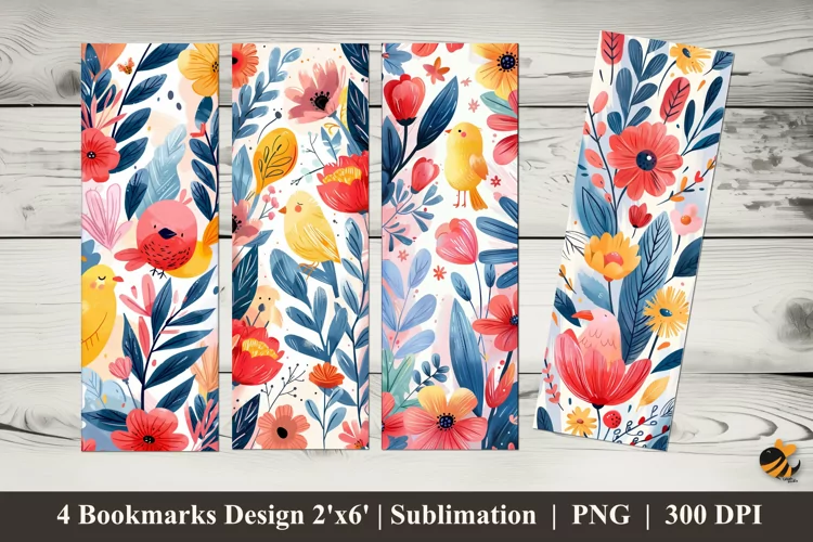 Natural Pastel Colors Bookmarks Sublimation Design