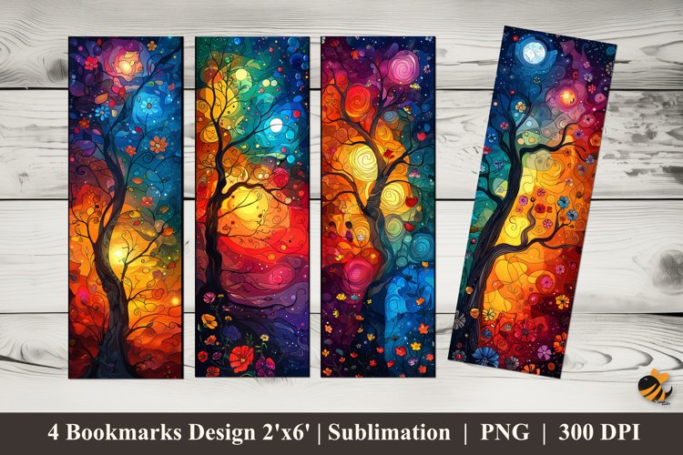 Wonderful Tree Bookmarks Sublimation Design example image 1