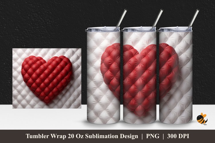 Love Pillow Tumbler Wrap Sublimation Design 1