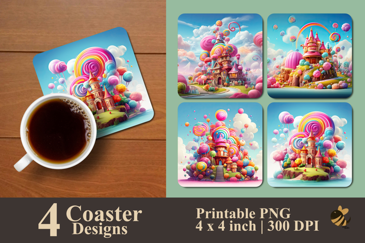 Sweet Candy Kingdom Coaster Sublimation Design