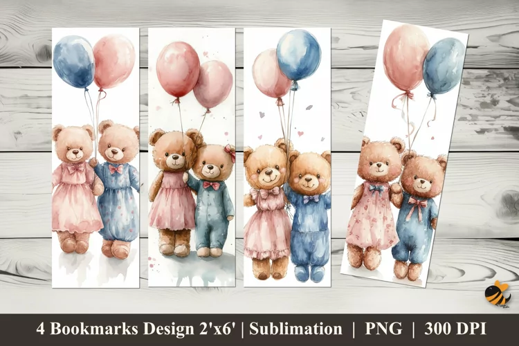 Sweet Bears Bookmarks Sublimation Design