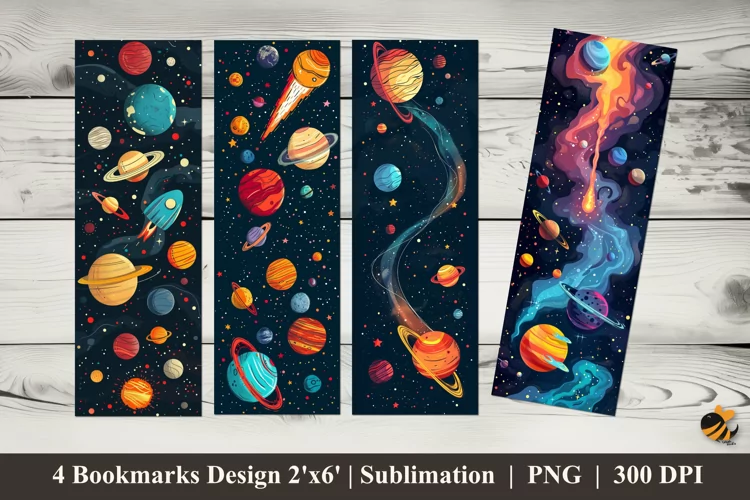 Space Bookmarks Sublimation Design