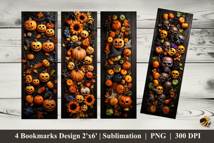 Halloween Party Bookmarks Sublimation Design