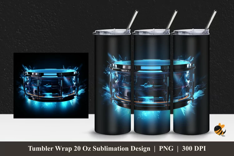 Cool Drum Tumbler Wrap Sublimation Design 1