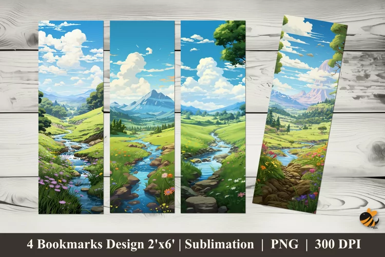 Nature Panorama Bookmarks Sublimation Design