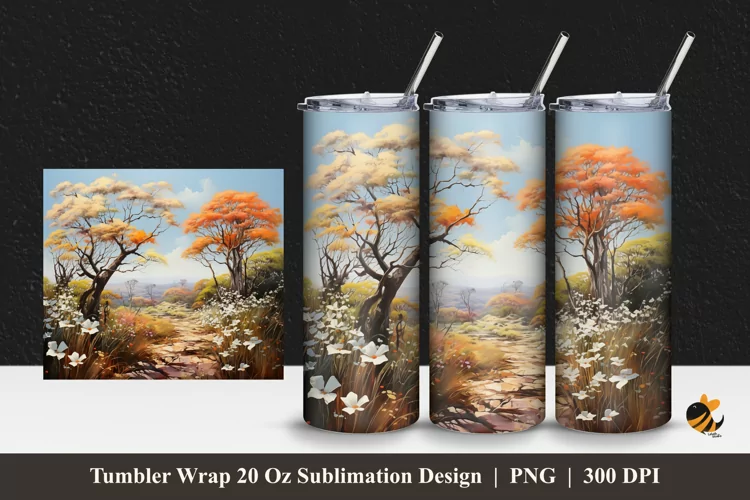Nature Exploration Tumbler Wrap Sublimation Design 1