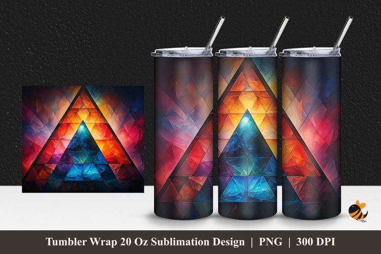 Triangle Fantasy Tumbler Wrap Sublimation Design 1 example image 1