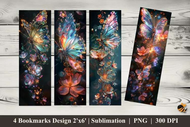 Magic Butterfly Bookmarks Sublimation Design