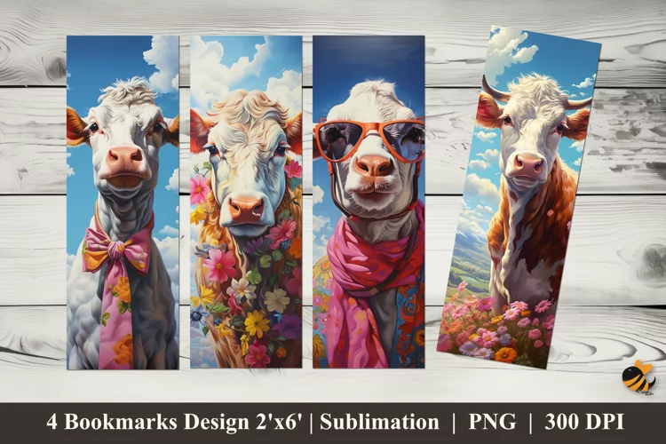 Fantasy Cow Bookmarks Sublimation Design