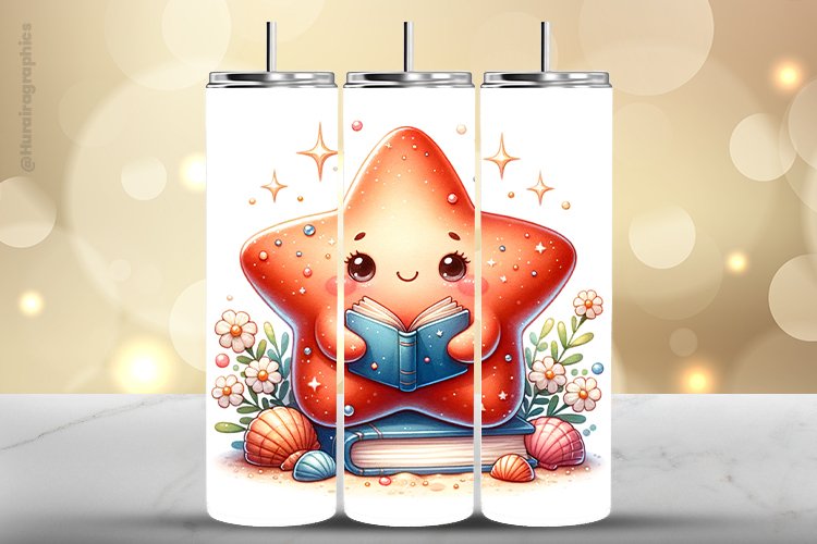Star Fish Tumbler Wrap| Tumbler Sublimation Wrap