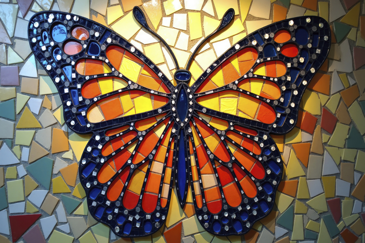 Mosaic Butterfly Background