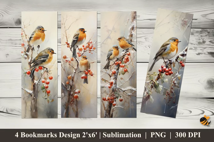 Sparrows Bookmarks Sublimation Design