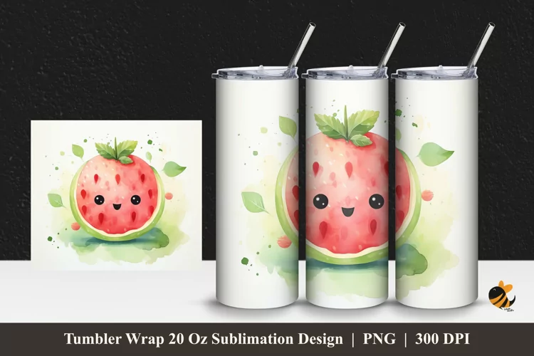 Cute Red Tumbler Wrap Sublimation Design 1
