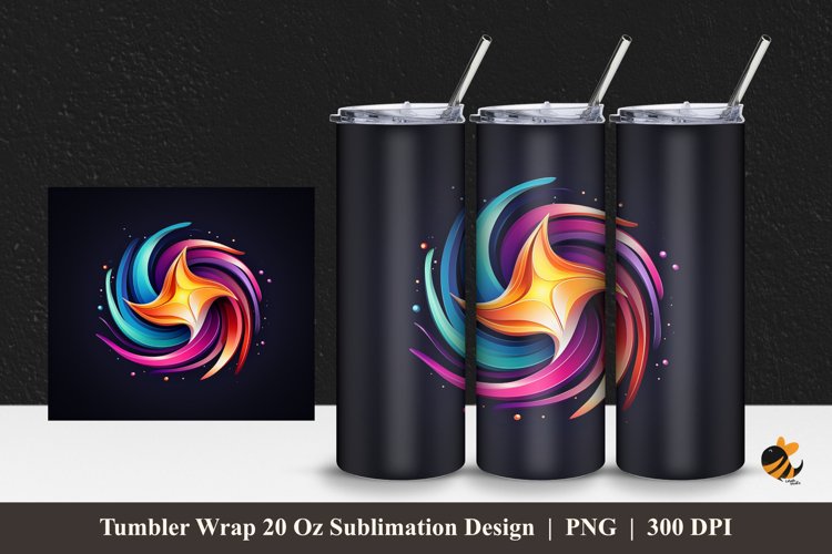 One Star Tumbler Wrap Sublimation Design 1