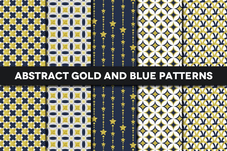 Abstract Gold and Blue Patterns