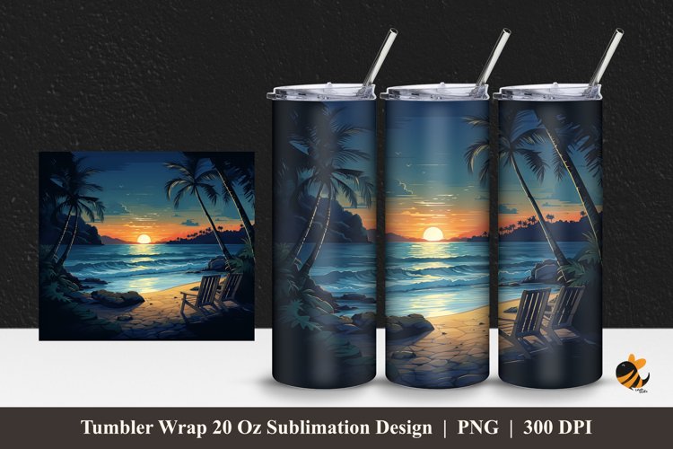 Cold Night Tumbler Wrap Sublimation Design 1 example image 1