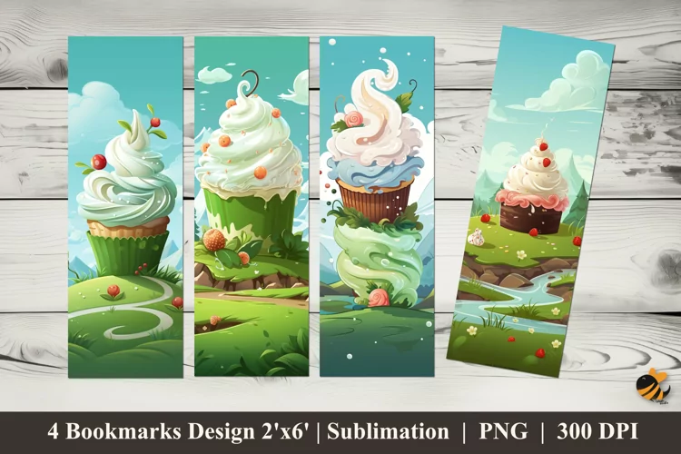 Green Cake Bookmark Sublimation Design