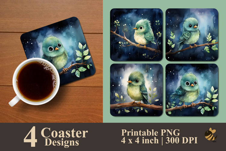 Sweet Bird Coaster Sublimation Design