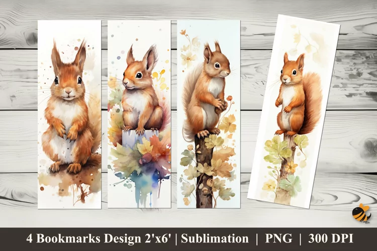 Dear Squirrel Bookmarks Sublimation Design