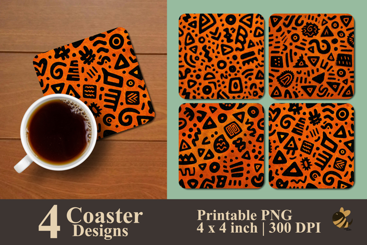 Random Scribble Coaster Sublimation Design