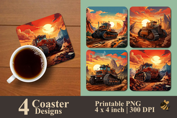 Dozer Off Road Coaster Sublimation Design