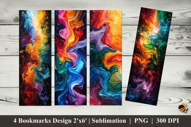 Textile Colorful Bookmarks Sublimation Design