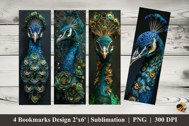 Fauna Elegance Bookmarks Sublimation Design example image 1