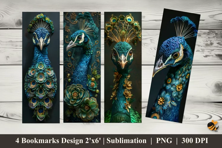 Fauna Elegance Bookmarks Sublimation Design