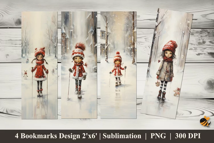 Winter Girl Bookmarks Sublimation Design