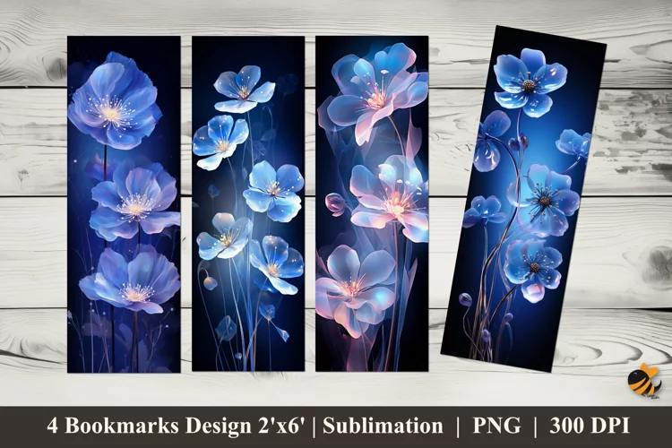 Transparent Flower Bookmarks Sublimation Design