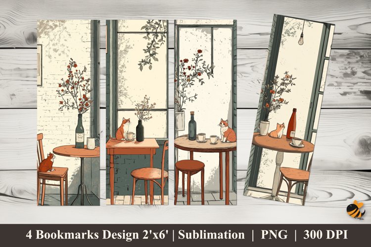 Cat House Bookmarks Sublimation Design example image 1