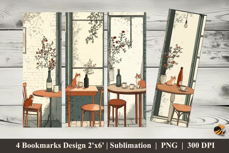 Cat House Bookmarks Sublimation Design
