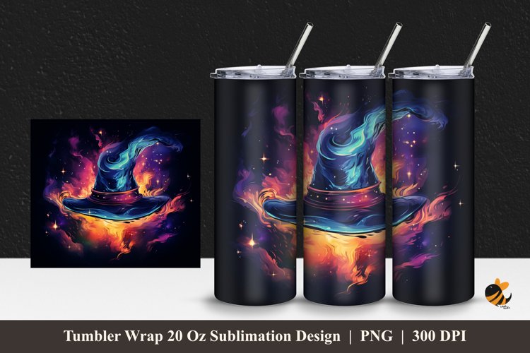 Magician Hat Tumbler Wrap Sublimation Design 1