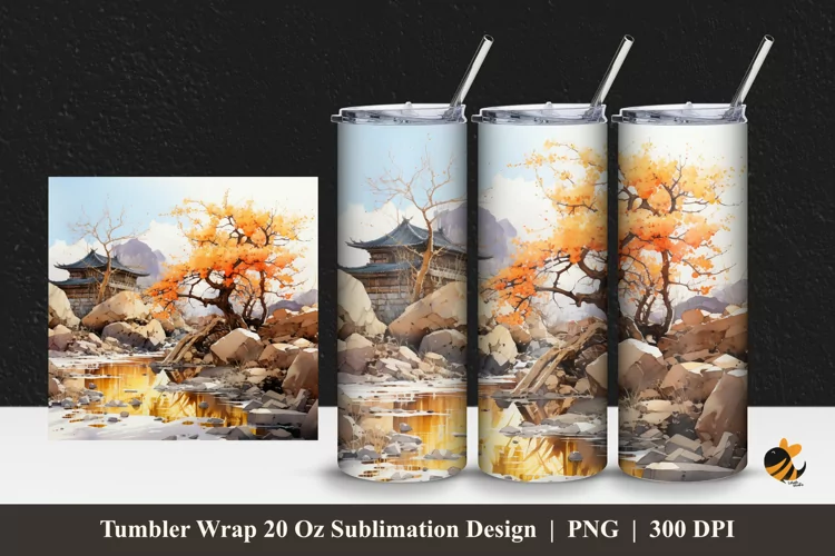 Beauty Outdoor Tumbler Wrap Sublimation Design 1