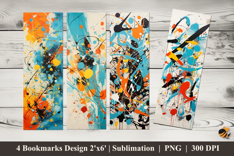 Paint Scribbles Bookmarks Sublimation Design example image 1