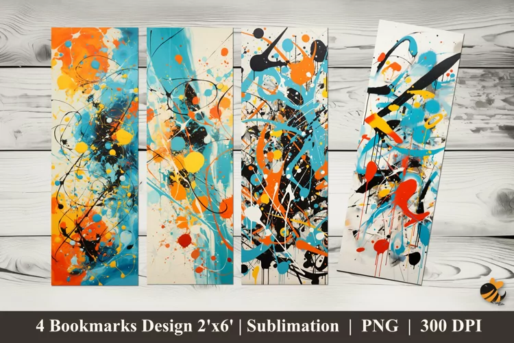 Paint Scribbles Bookmarks Sublimation Design