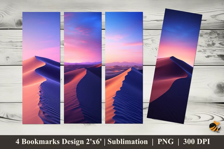 Desert Background Bookmarks Sublimation Design