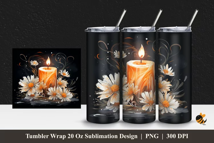 Candle Spa Tumbler Wrap Sublimation Design 1