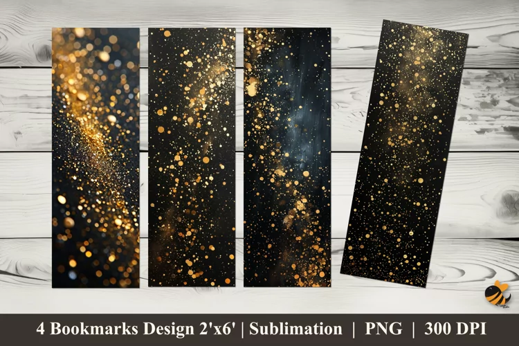 Gold grains Bookmarks Sublimation Design