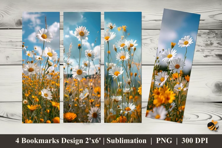 Nature Flowers Bookmarks Sublimation Design