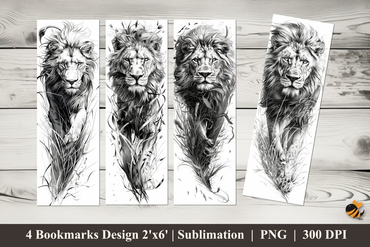 Lion Tattoo Bookmarks Sublimation Design