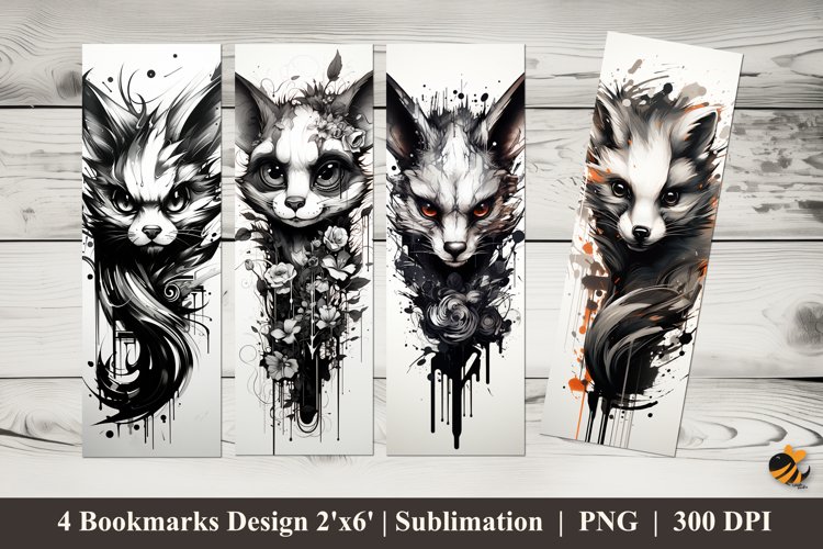 3D Weasel Bookmarks Sublimation Design example image 1