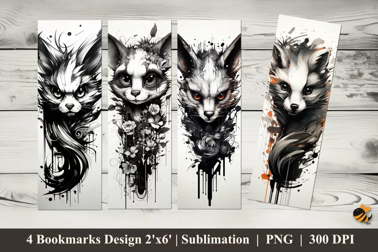 3D Weasel Bookmarks Sublimation Design