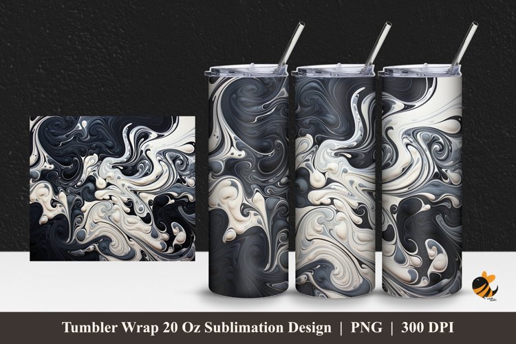 Cool Acrylic Paint Tumbler Wrap Sublimation Design 1 example image 1