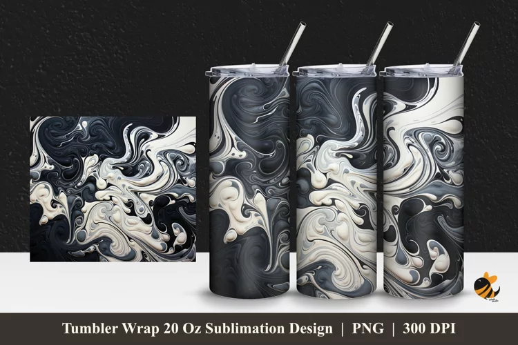 Cool Acrylic Paint Tumbler Wrap Sublimation Design 1