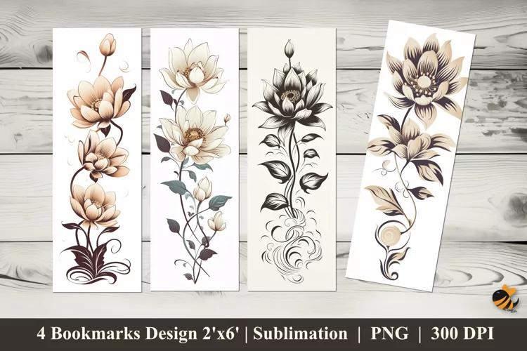 Lotus Vector Bookmarks Sublimation Design