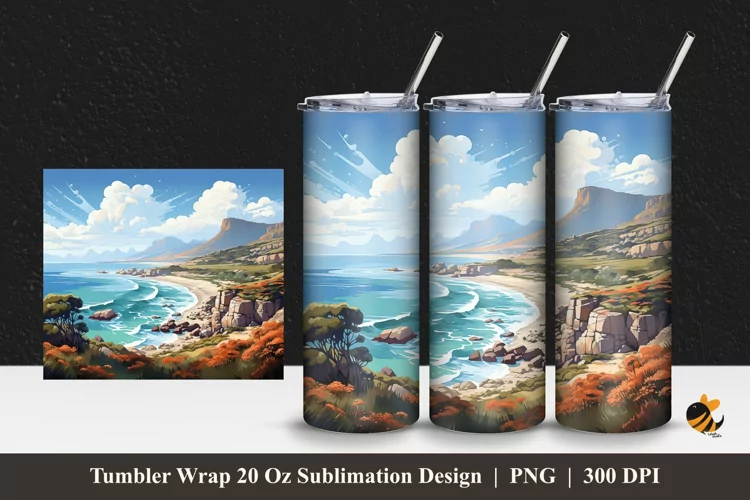Landscape Wonderful Tumbler Wrap Sublimation Design 1