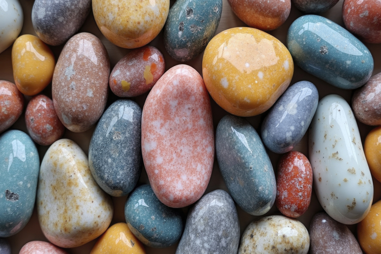 Colorful Pebbles Stone Background