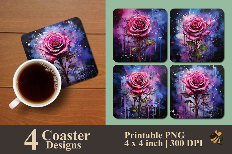 Twilight Zone Rose Coaster Sublimation Design