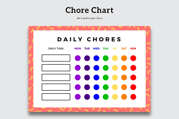 Colorful Daily Chores Canva Template